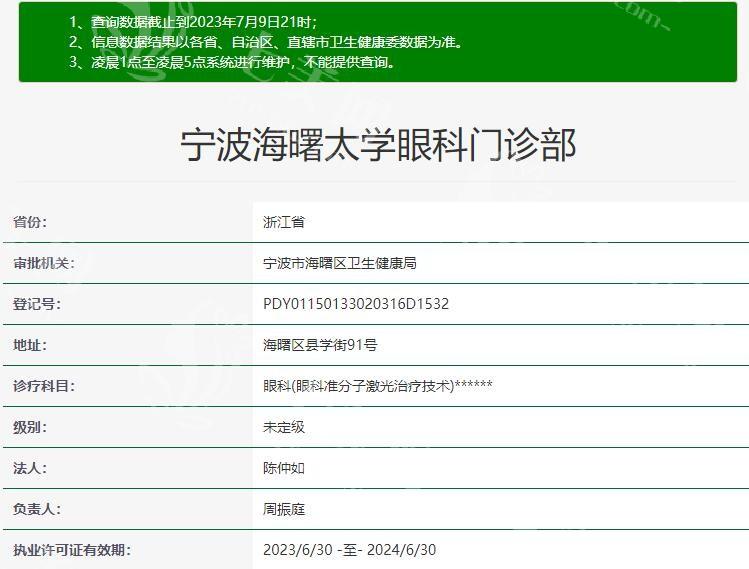 宁波海曙太学眼科价目表：查实该医院收费合理口碑超棒