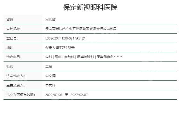 保定新视界眼科医院收费标准公开：看看眼部整形 / 玻璃体切割 / 视网膜脱离手术价格多少钱
