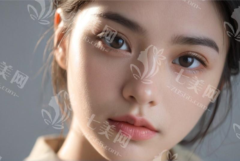 脖子短穿 V 领时，在颈部中间扫少量高光​