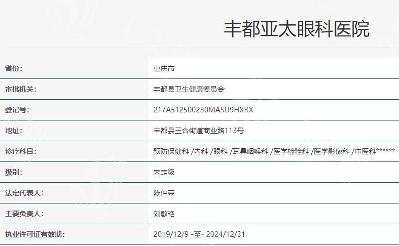 重庆丰都亚太眼科医院多少钱，详细了解该医院眼科各项服务的收费详情