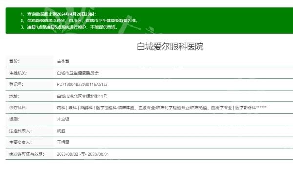 白城爱尔眼科医院收费标准揭秘，眼科服务价格实惠有保障
